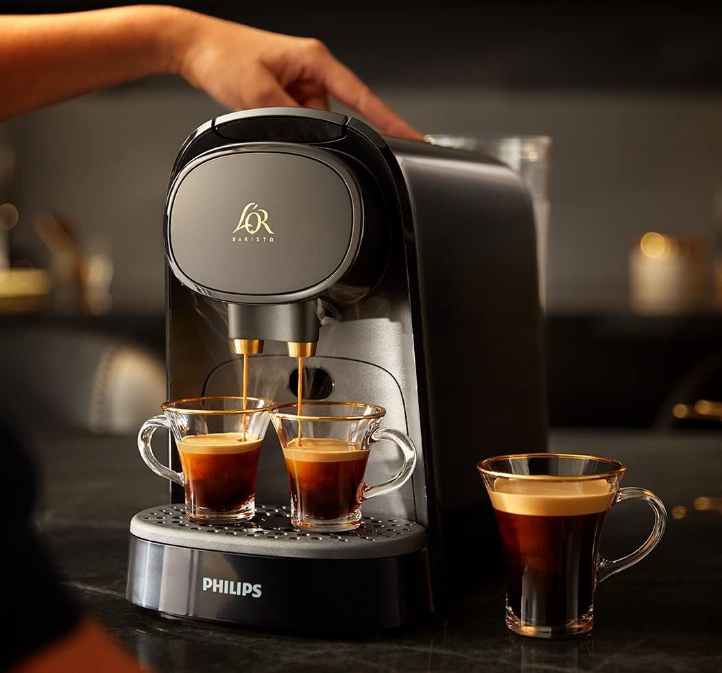 Philips L'OR LM8012/60 Barista Máquina de café com 19 bar de pressão, compatibilidade para cápsulas simples e duplas e tanque de 1l, em preto