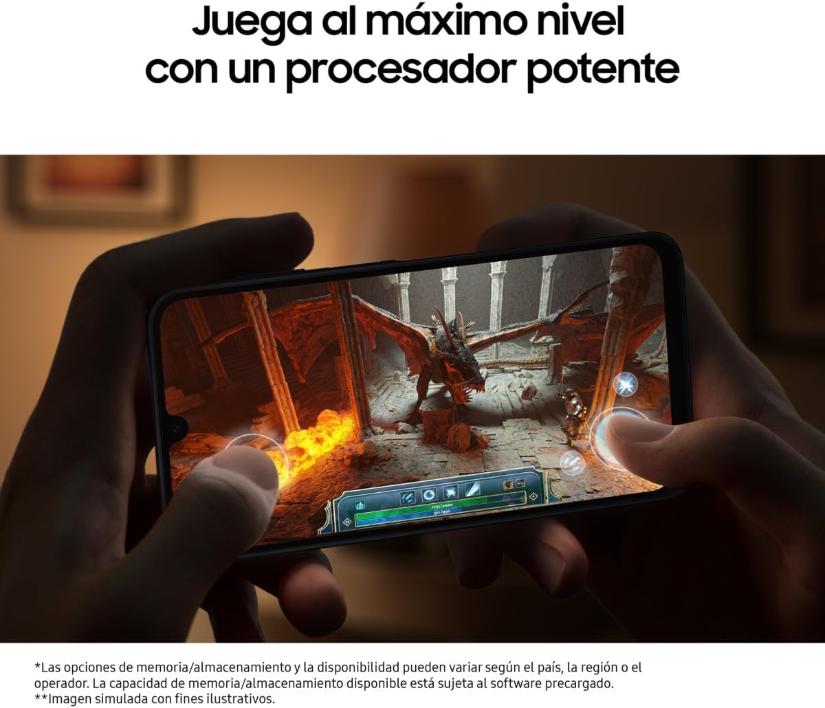 Samsung Galaxy A16 4G LTE, telemóvel Android, ecrã 6,7" super AMOLED, várias câmaras, armazenamento de 256 GB, preto (versão espanhola), garantia do fabricante 3 anos + 1 ano extra