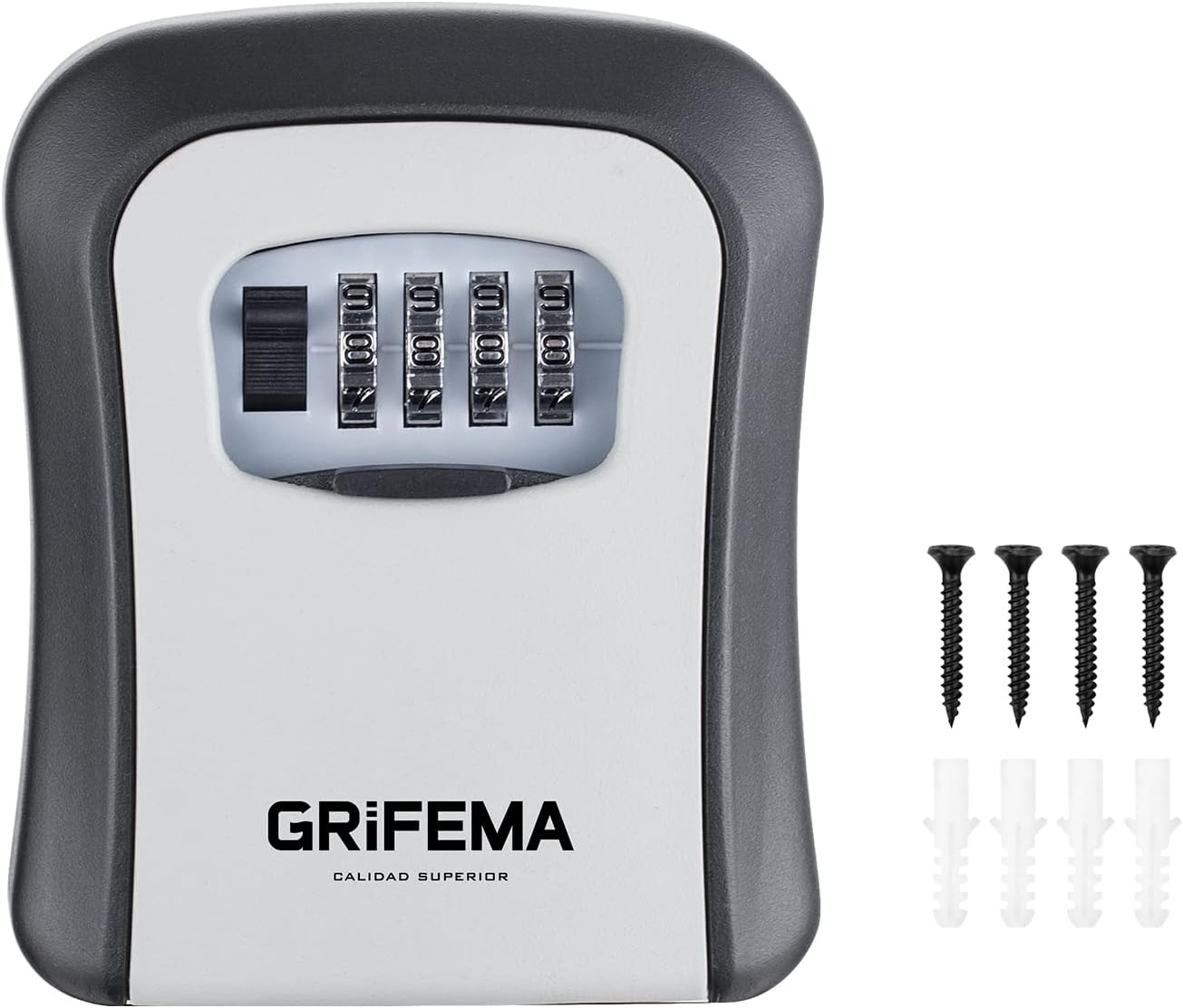 GRIFEMA GA1003-1 Caja de Seguridad para Llaves, Caja de Cerradura, Armarios de Llaves, Pared, Gris