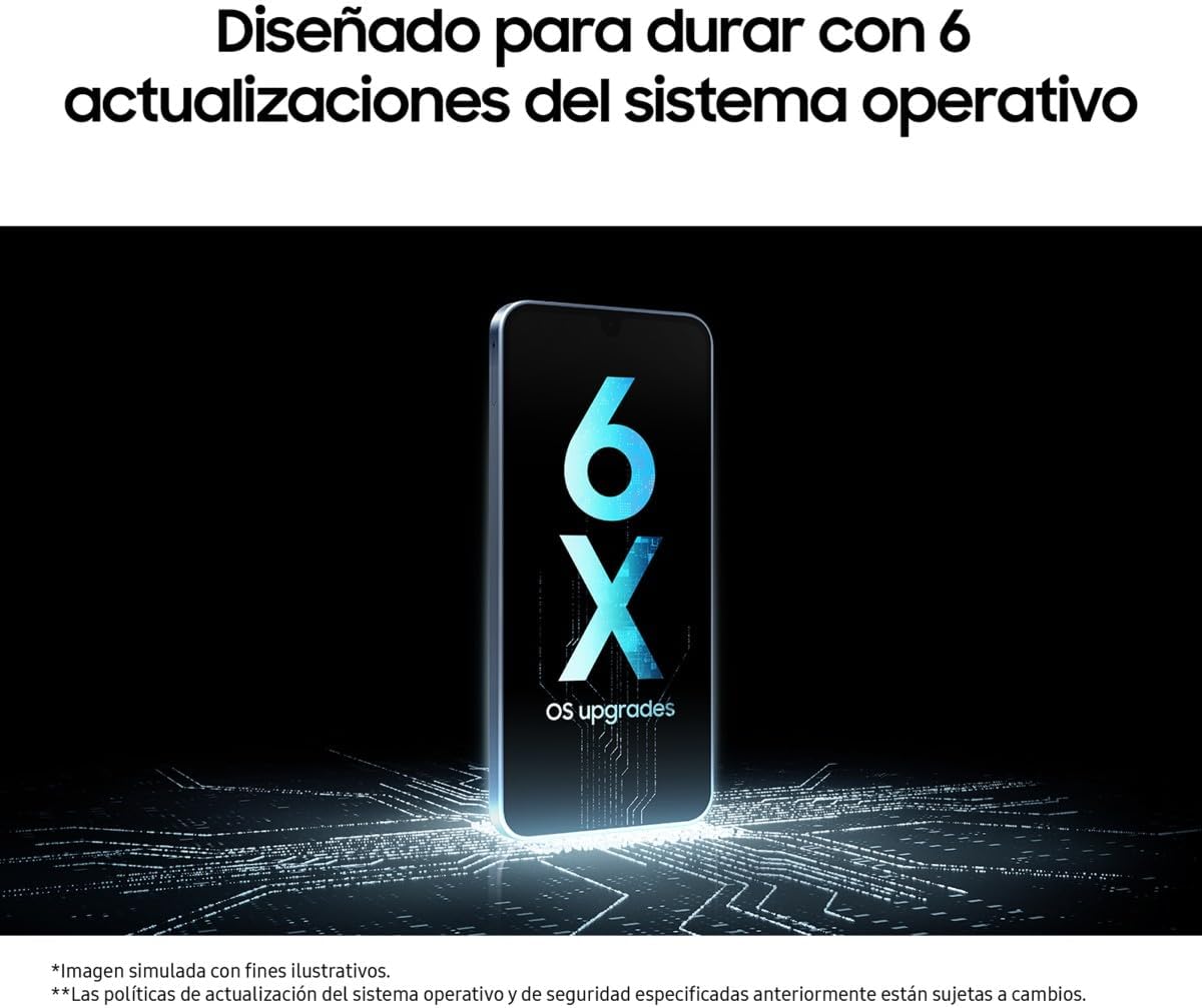 Samsung Galaxy A16 4G LTE, telemóvel Android, ecrã 6,7" super AMOLED, várias câmaras, armazenamento de 256 GB, preto (versão espanhola), garantia do fabricante 3 anos + 1 ano extra