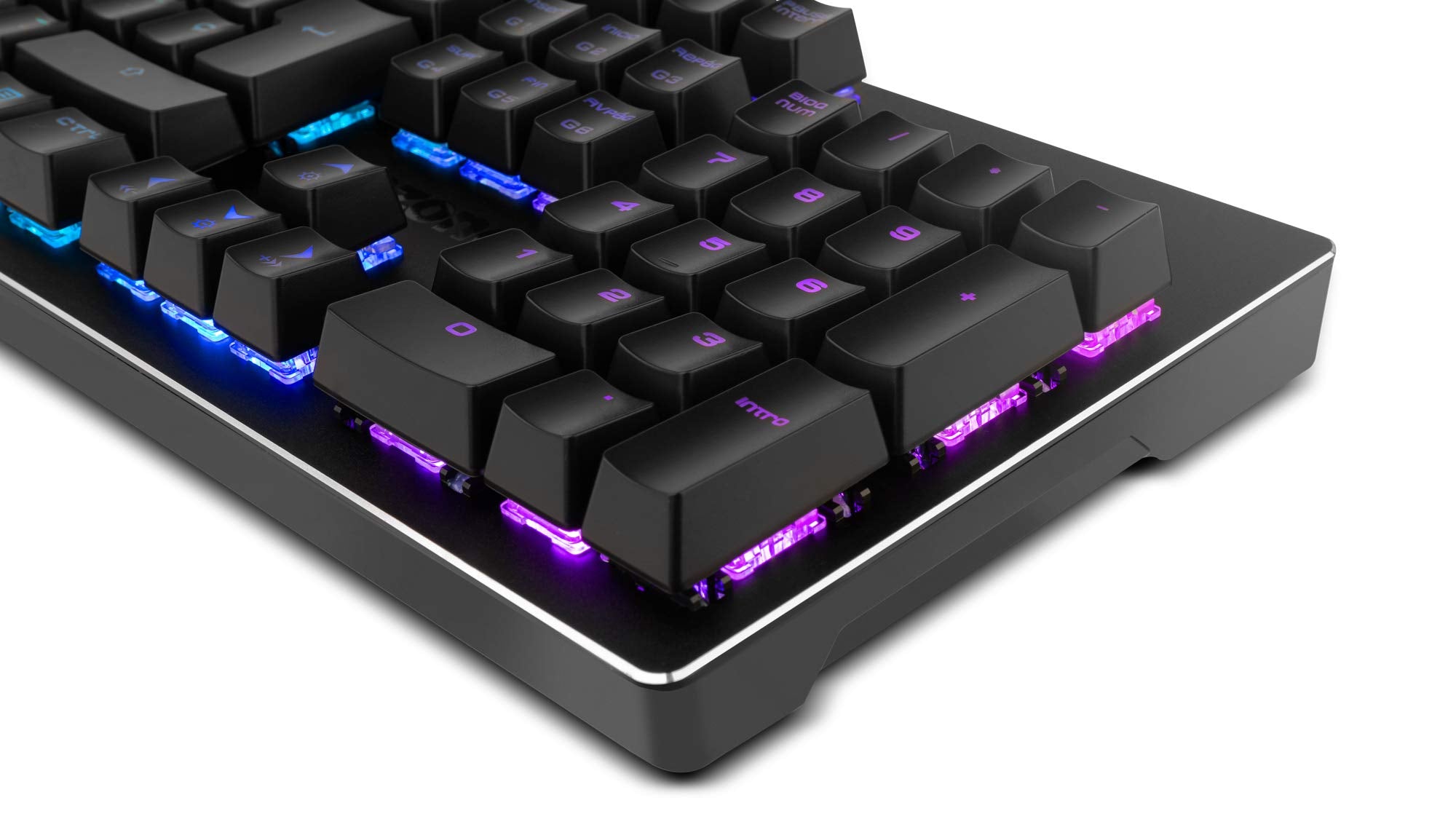 Ozone Gaming OZTACTICALSP Mini teclado tático para jogos, mecânico sem teclado numérico, Bluetooth, interruptores vermelhos Outemu, iluminação LED RGB, silencioso, disposição em inglês, preto