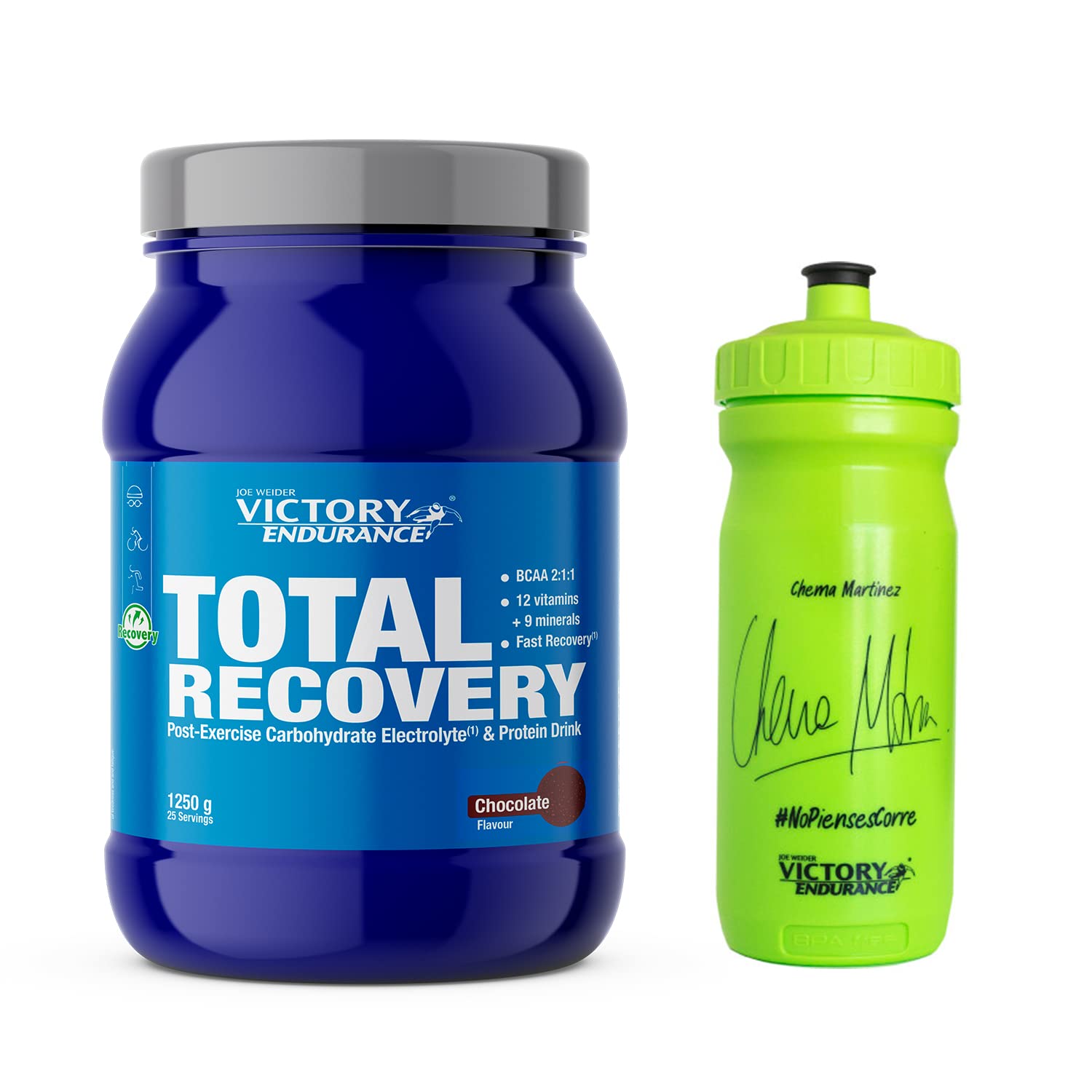 Victory Endurance Total Recovery (1250 g) sabor melancia, preparado para beber pós-treino de hidratos e proteínas, com BCAA 2:1:1, 12 vitaminas e 9 minerais, recuperação rápida