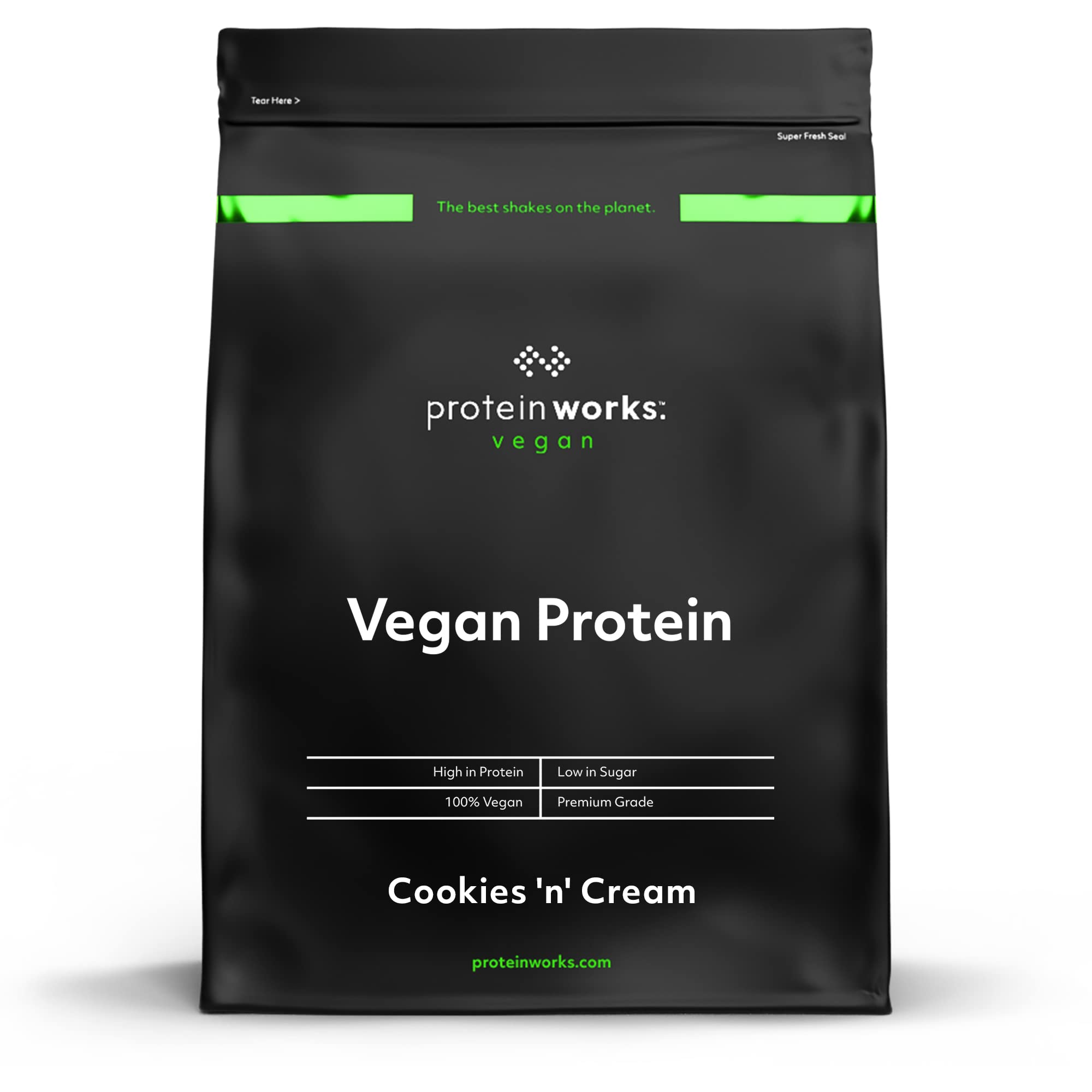 Protein Works - Proteína vegana, 100% A base de plantas, sem glúten, baixo em gorduras, sem sabor - 1 kg