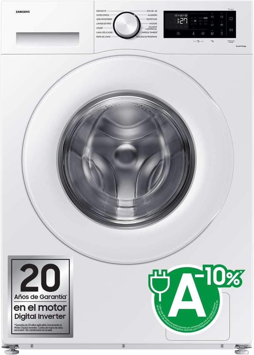 SAMSUNG WW90CGC04DTEEC Máquina de lavar 9 kg - AI EcoBubble™ com SmartThings e inteligência artificial, classe A, cor branca
