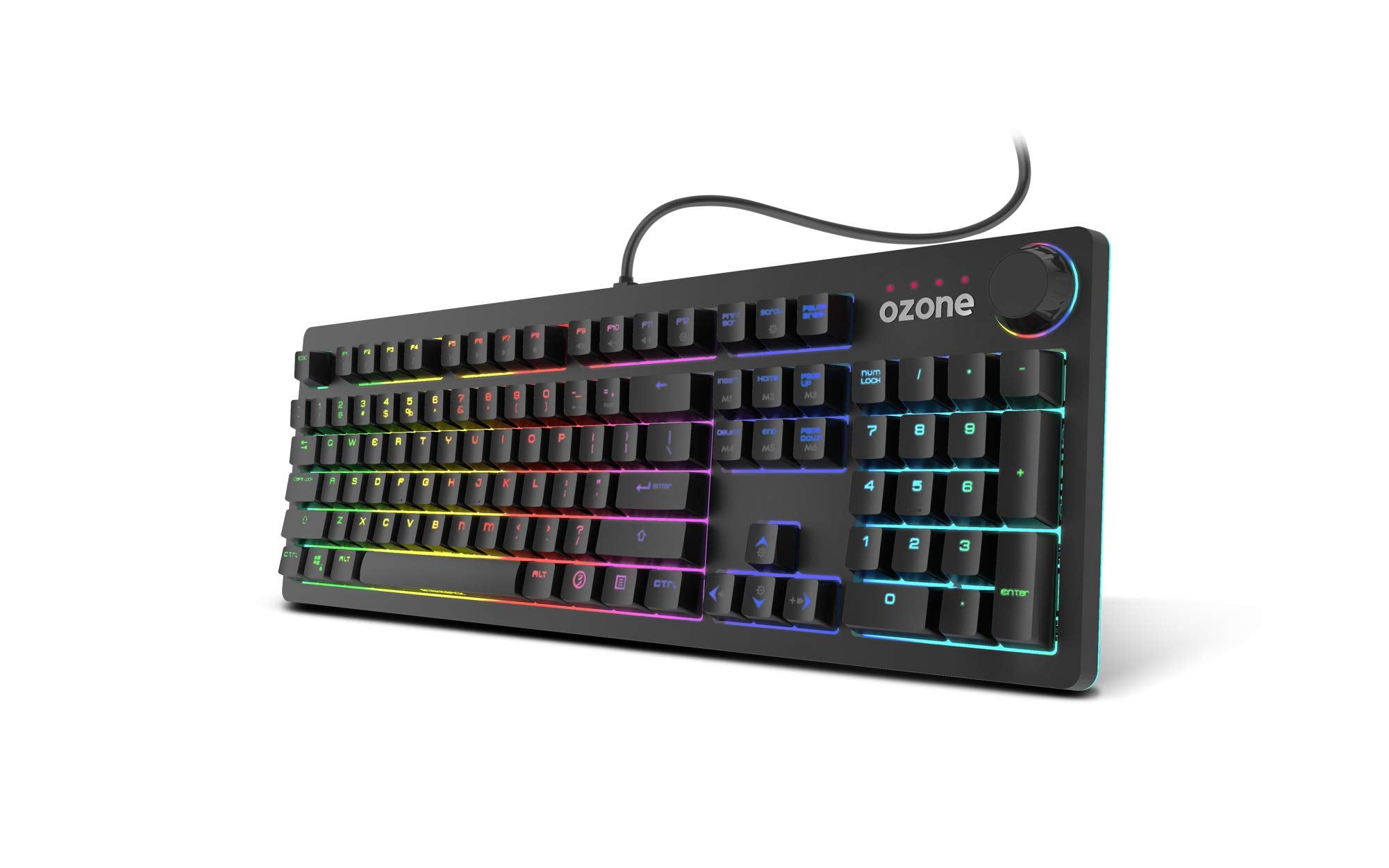 Ozone Gaming OZTACTICALSP Mini teclado tático para jogos, mecânico sem teclado numérico, Bluetooth, interruptores vermelhos Outemu, iluminação LED RGB, silencioso, disposição em inglês, preto