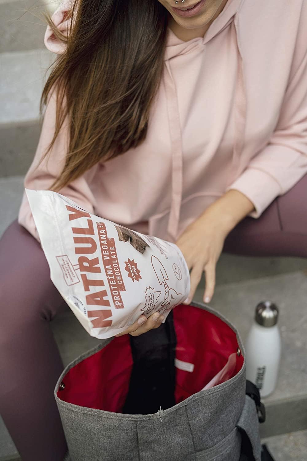 NATRULY Proteína Vegana BIO Chocolate, 81% Proteína, 100% Natural Sin Azúcar, Sin Gluten, Sin Lactosa, Sin Soja -350g