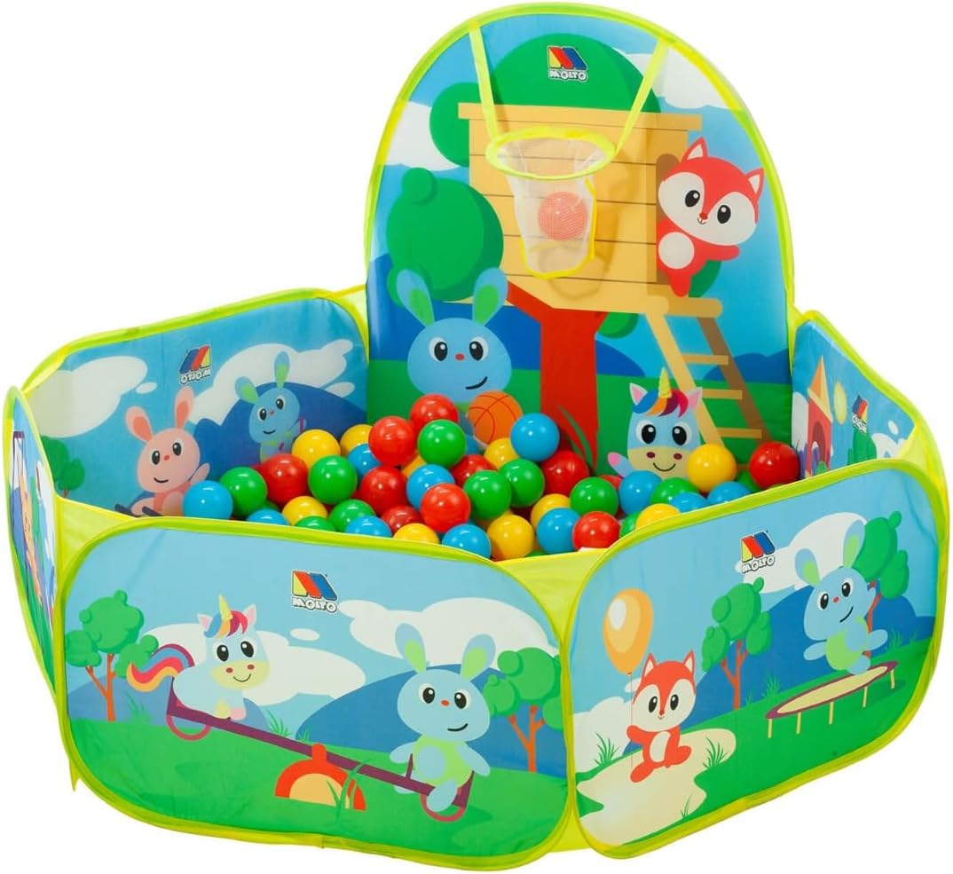 MOLTO Jogos de bolas coloridas para parque infantil, para piscina de bolas, ultra-resistentes, flexíveis e não tóxicas, brinquedos sensoriais para bebés, brinquedos educativos para crianças, 6 meses