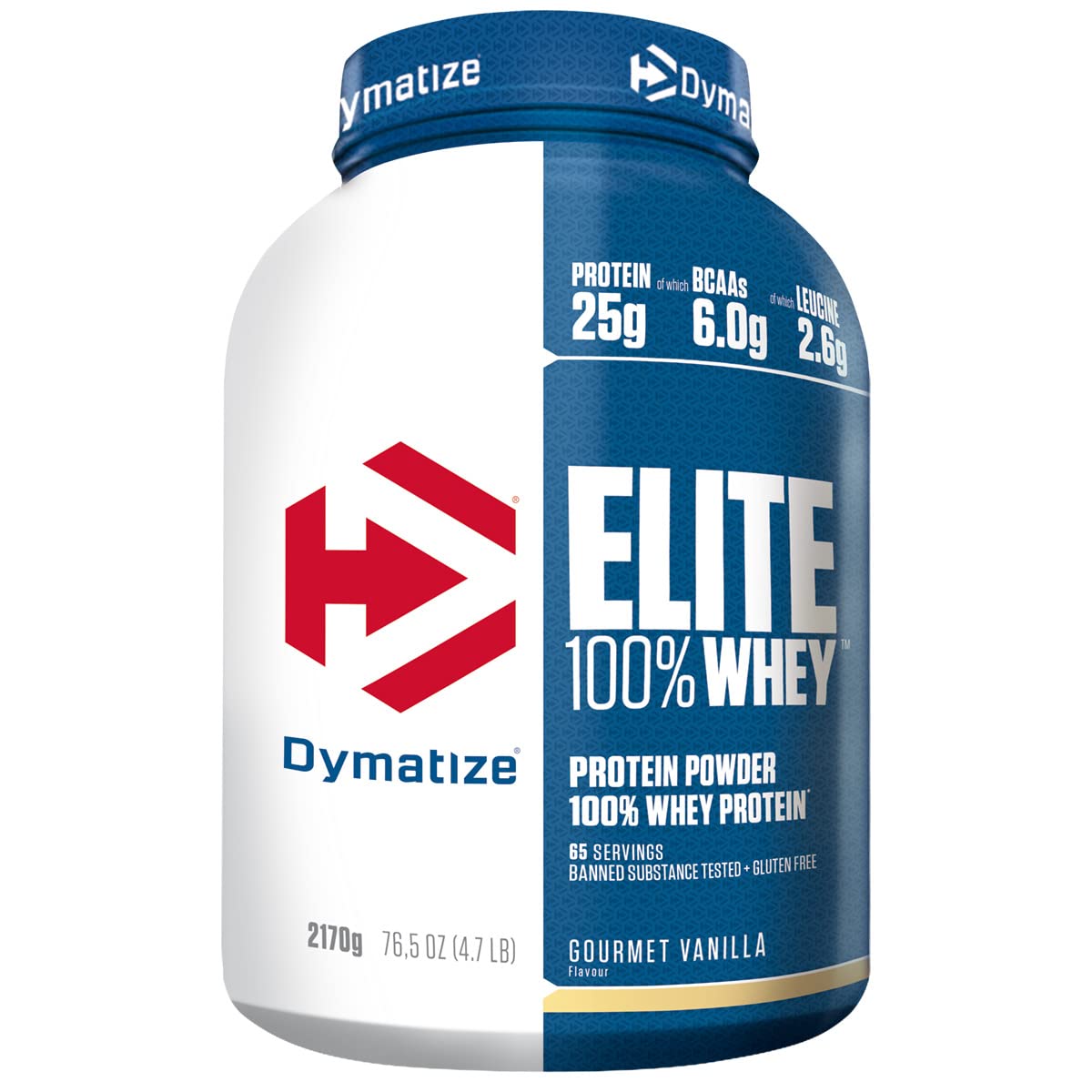 Dymatize Elite 100 % Whey Gourmet baunilha 932 g - Pulverizador de almofada adequada e baixo açúcar proteção de soro e BCAA