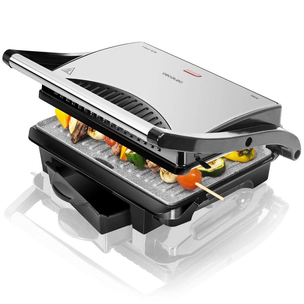 Cecotec Rock'nGrill Grelha elétrica com revestimento antiaderente RockStone