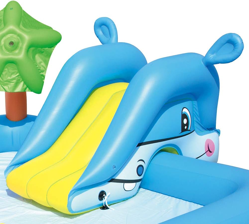 Bestway 53052 - Piscina insuflável infantil, aquário 239 x 206 x 86 cm com escorrega