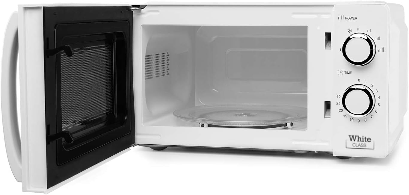 Orbegozo MI 2115, micro-ondas, 700 W, 6 níveis de funcionamento, capacidade de 20 litros, temporizador até 30 minutos, programa de descongelação, sinal de fim de cozimento, cor branca