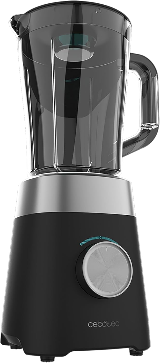 Cecotec Liquidificadora Power Black Titanium 1300 Max B. 1300 W, 2 velocidades, lâmina de 4 folhas de titânio preto e jarro de 1,5 l de capacidade, função de pulso tritura e pulverização, picador de