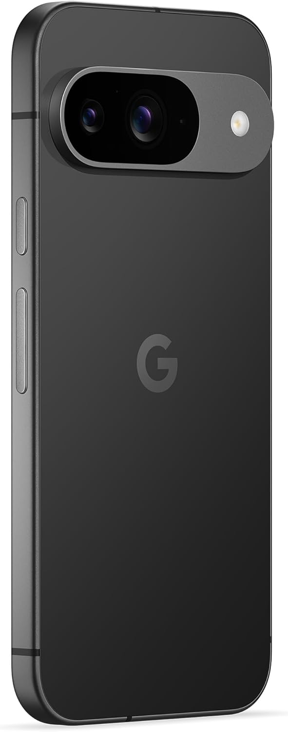 Google Pixel 9 con Cargador USB-C de 45 W - Smartphone Android Desbloqueado con Gemini, cámara Avanzada, batería con una autonomía de 24 Horas y Pantalla Actua de 6,3" - Obsidiana, 128GB