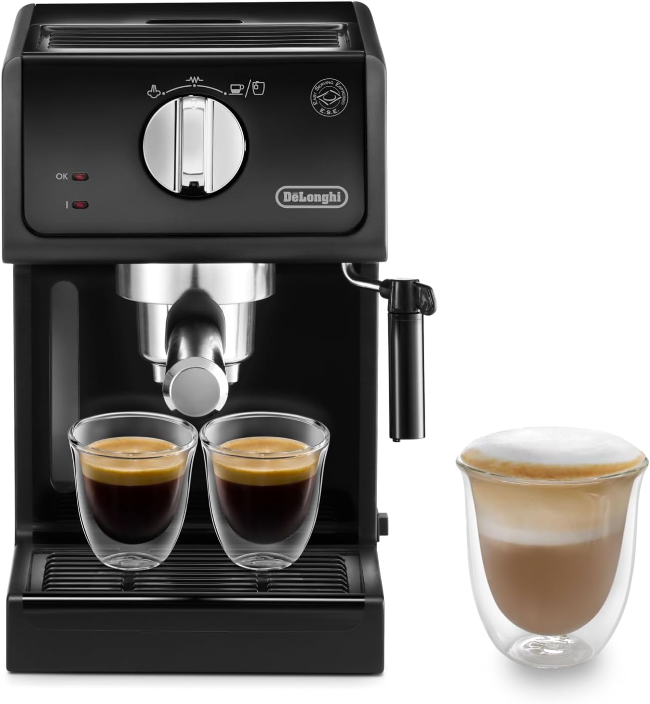 De'Longhi Cafetera Espresso DELONGHI Modelo ECP31.21 Bomba, 1100 W, 1.1 litros, 0 Decibeles, Madera, Negro