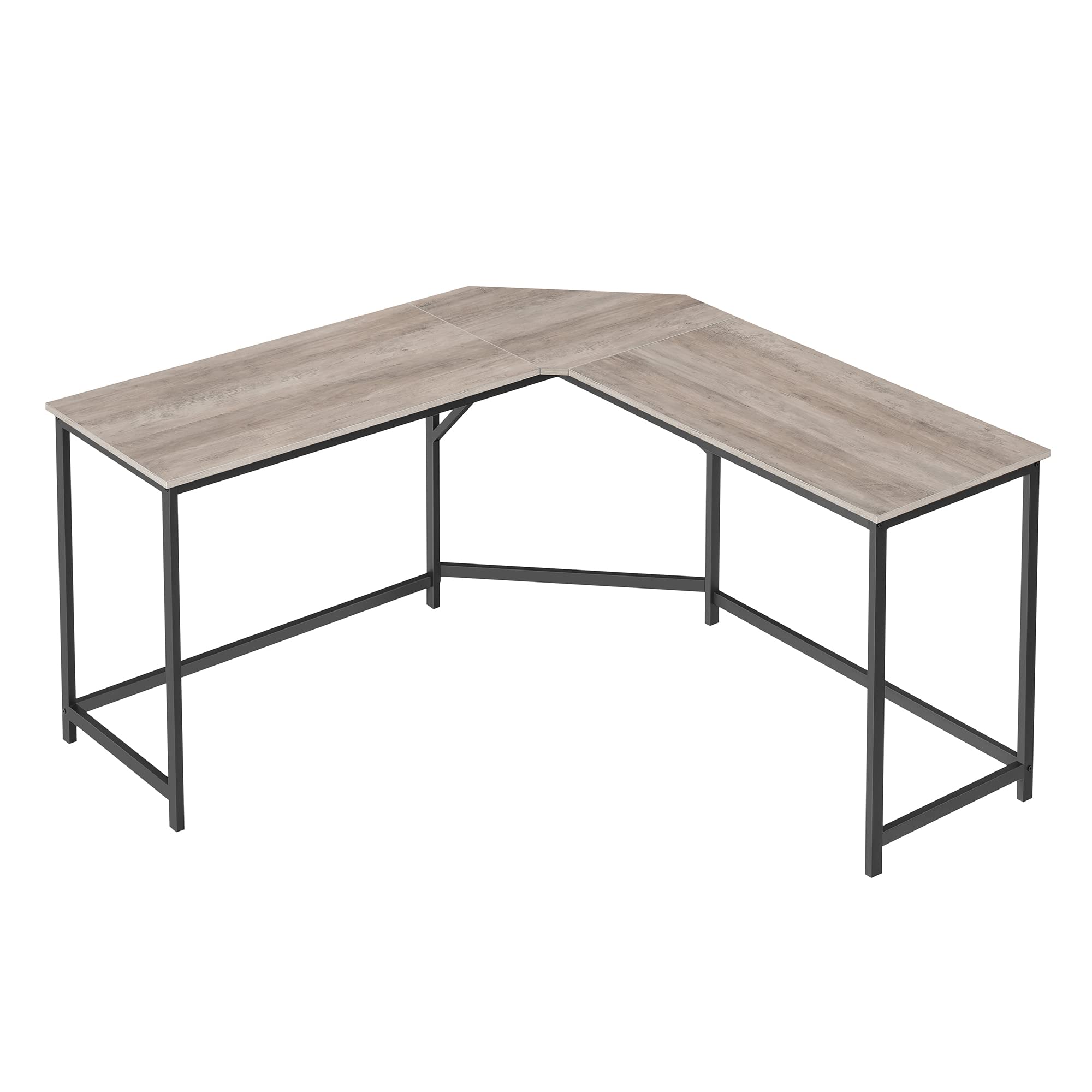 VASAGLE Escritório de canto, mesa em forma de L, 149 x 149 x 76 cm, economiza espaço, escritório em casa, jogos, branco Bordo LWD073W01