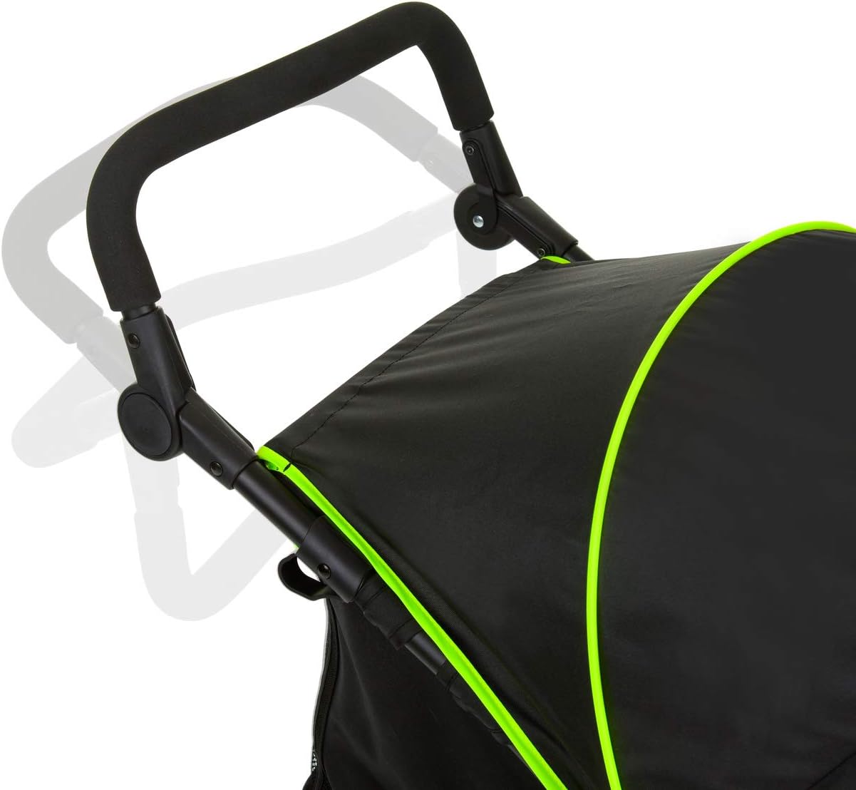 hauck Runner Carrinho de bebé desde o nascimento - cadeira de passeio leve até 22 quilos - carrinho 3 rodas pneumáticas - dobrável compacto - suspensão - preto/néon