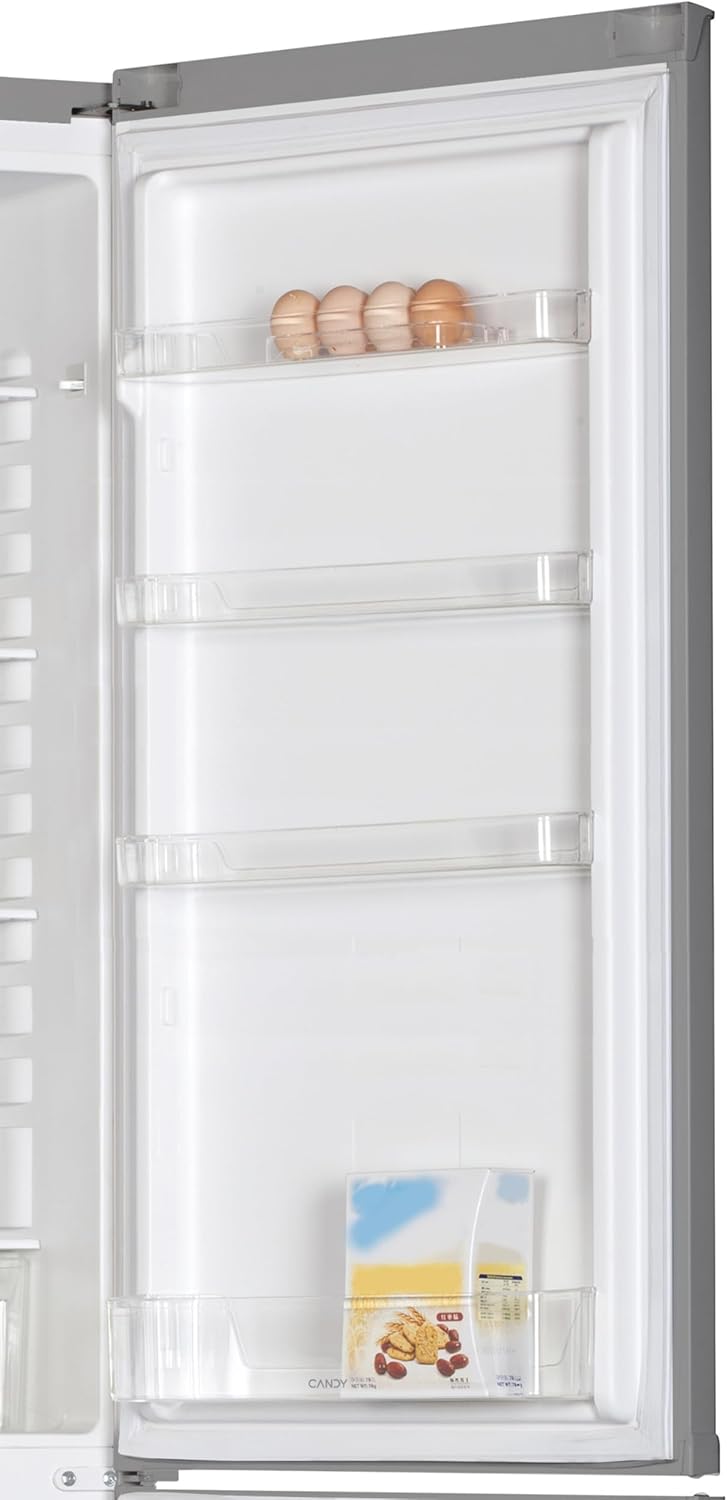 Candy CCG1S 518EX Frigorífico Combi, Ancho 55cm, Altura 1,80m, Capacidad 252L, Cajón Verdulero, Control Mecánico de la temperatura, Iluminación LED, Puerta Reversible, 41DB, Inox