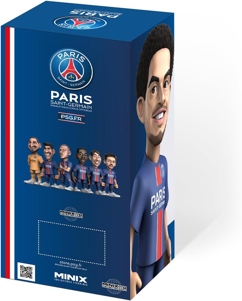 MINIX Football Stars #195 PSG, Warren Zaire, Emery 33, figura colecionável, 12 cm
