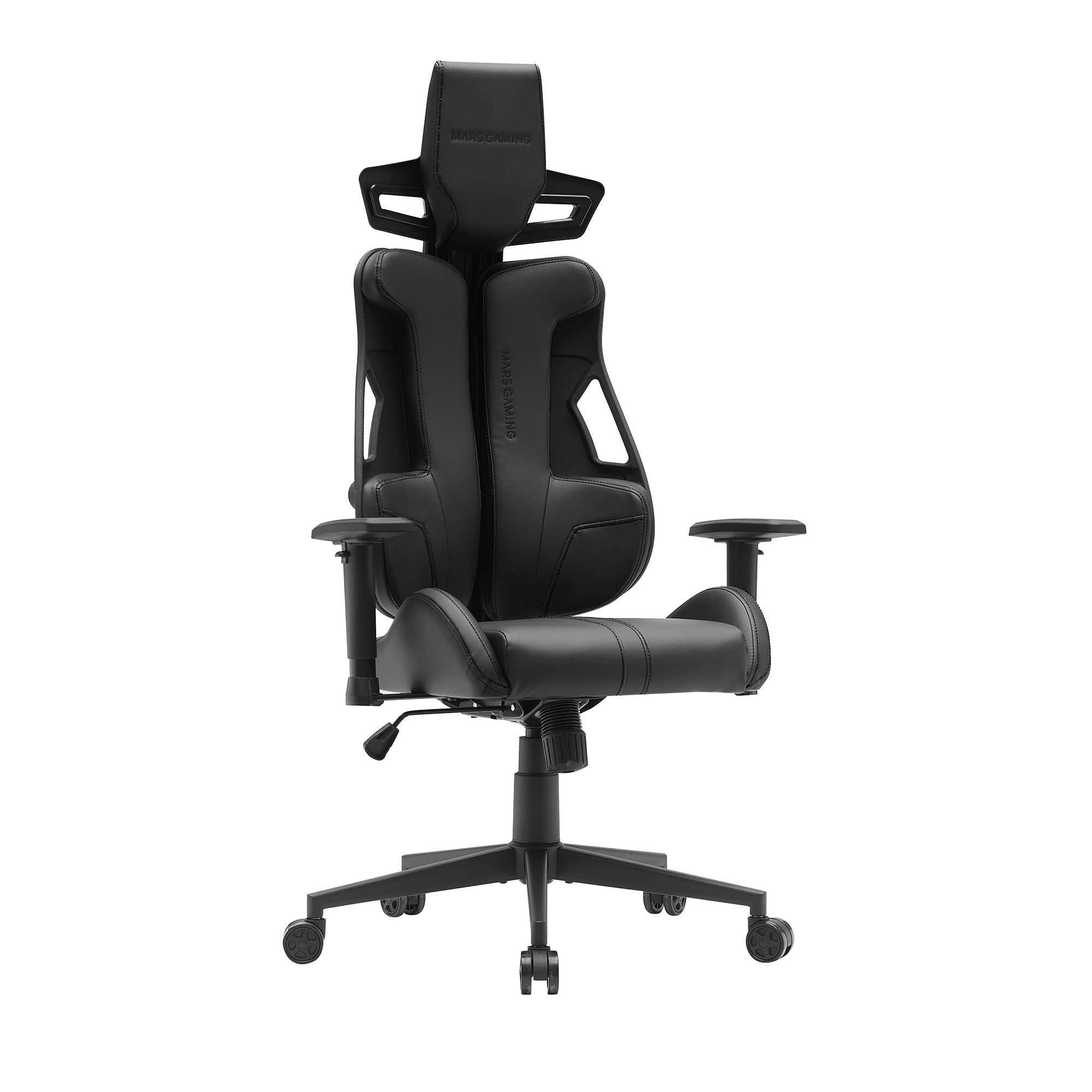 Mars Gaming MGC-ERGOB, cadeira de jogos ergonómica, assento e encosto de malha respirável, encosto de cabeça regulável, altura ajustável entre 110,5 e 120,5 cm, sistema de equilíbrio de 3° a 18°