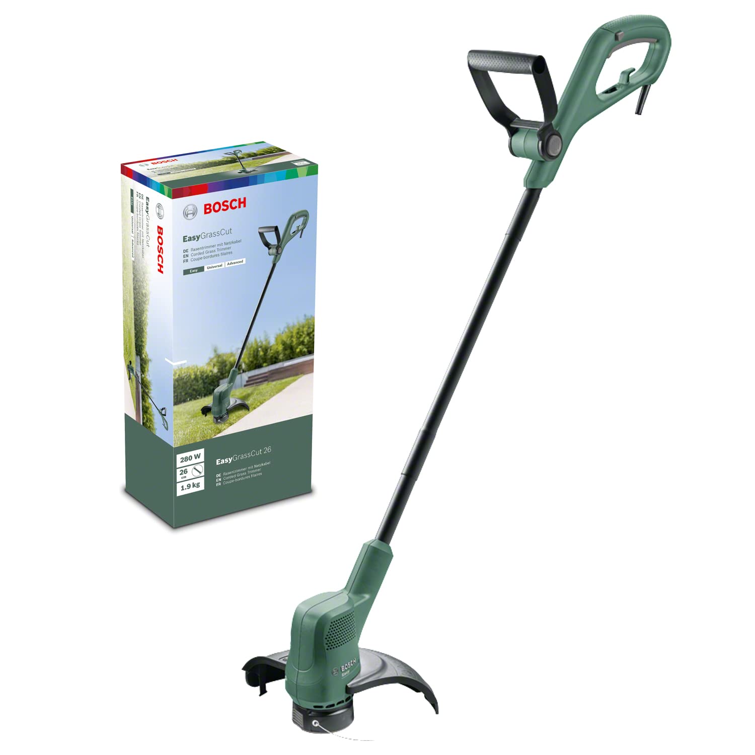 Bosch Home and Garden corta-rolhas elétrico EasyGrassCut 23 (280 W, diâmetro de corte de 23 cm, embalagem em caixa)