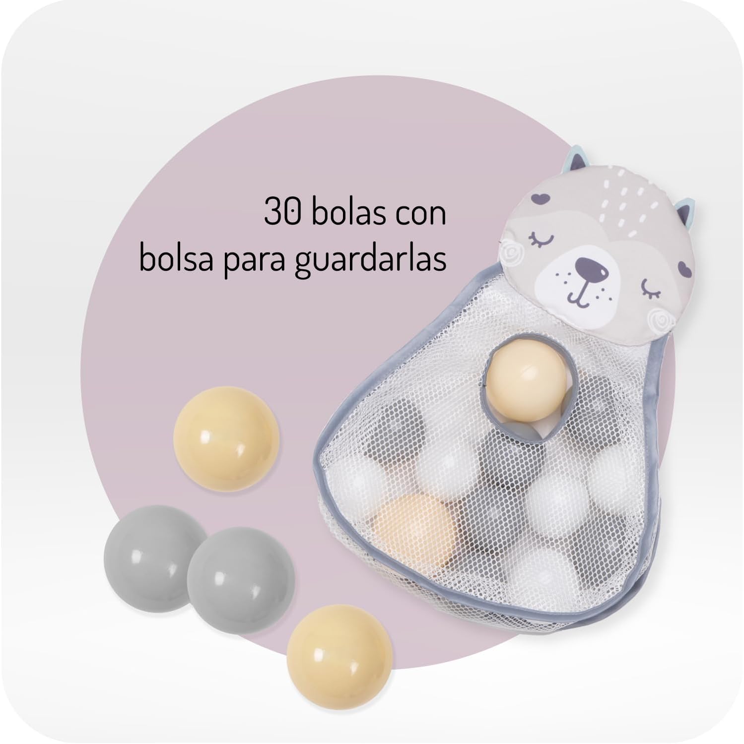 MoMi PASTEL arco de jogo com tapete para gatinhar 3 em 1 para bebés desde o nascimento, tapete de atividades sensorial com 2 arcos, banho de bolas, 5 brinquedos