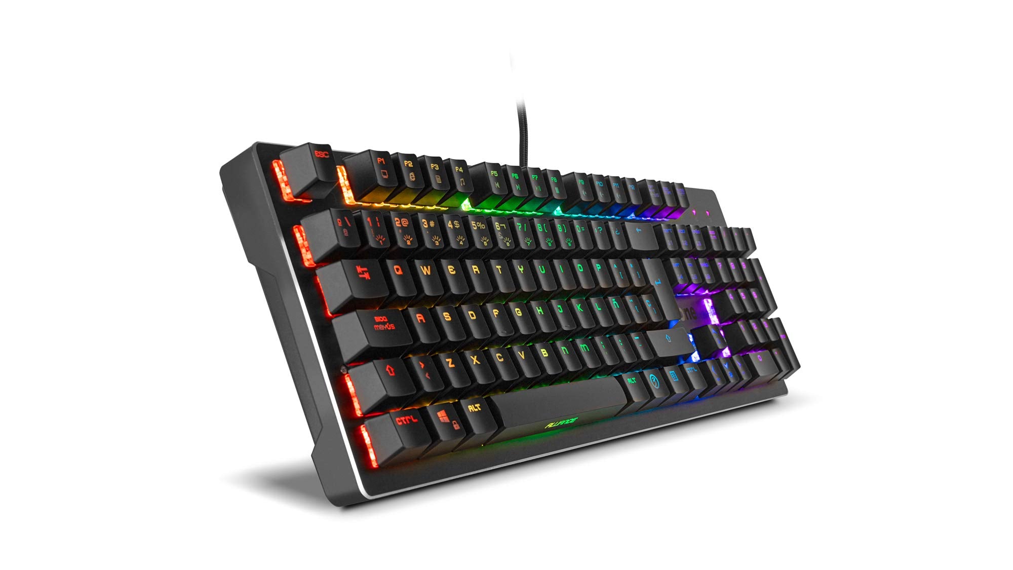 Ozone Gaming OZTACTICALSP Mini teclado tático para jogos, mecânico sem teclado numérico, Bluetooth, interruptores vermelhos Outemu, iluminação LED RGB, silencioso, disposição em inglês, preto