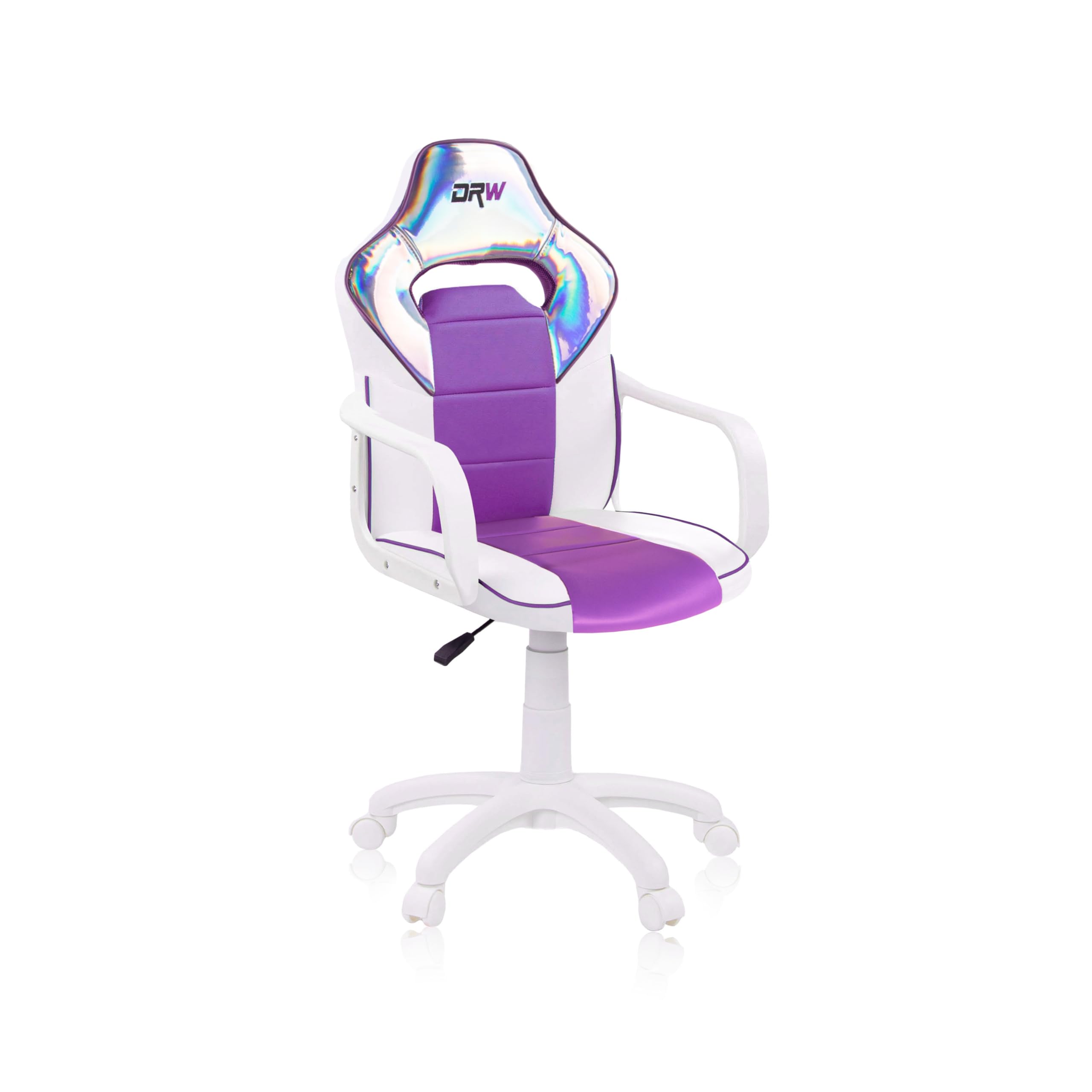duehome | DRW, cadeira Gamer, cadeira de escritório, estúdio ou secretária, acabamento em silício pele branca e turquesa, medidas: 46,5 cm (largura) x 46 cm (comprimento) x 98-109,5 cm (altura)
