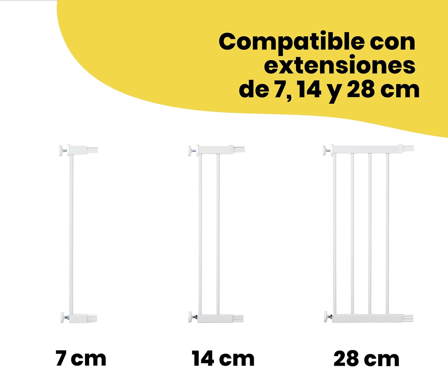 Safety 1st Easy Close Metal Barreira de segurança branca metálica para portas e escadas, porta de segurança de 80 cm até 136 cm com extensões, adequado para bebés, crianças e cães