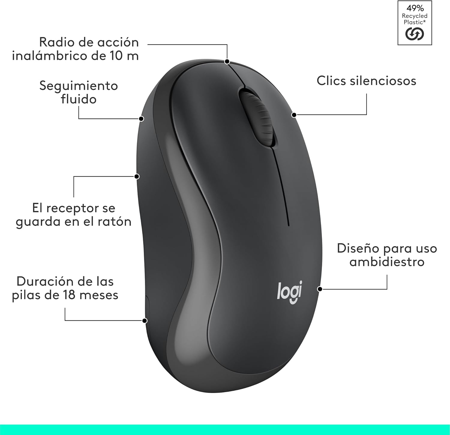 Logitech MK295 Silent Combinación de Teclado y Ratón Inalámbricos con SilentTouch, Seguimiento Óptico, Tecnología Inalámbrica sin Demoras, 90% Menos de Ruido, QWERTY Español, Negro