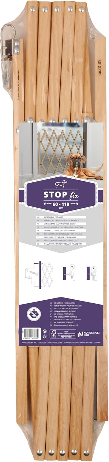 Nordlinger Pro 742000 Stop'Fix – Barreira para animais de madeira extensível