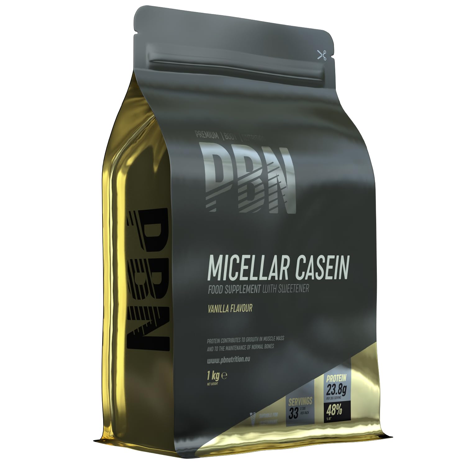 Premium Body Nutrition - Caseína micelar 1 kg (embalagem de 1), sabor chocolate