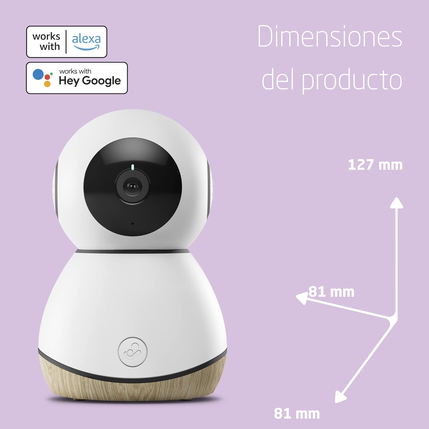 Maxi-Cosi See câmara de vigilância para bebés wi-fi interior, monitor para bebés com câmara de visão noturna HD, vídeo e áudio, sensor de movimento e sons relaxantes, deteta temperatura e humidade da