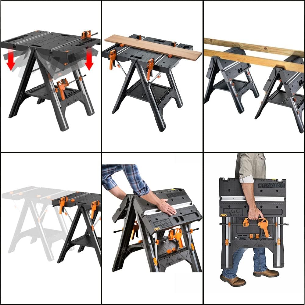 WORX Mesa de trabalho dobrável | Pegasus | WX051 | Portátil e leve