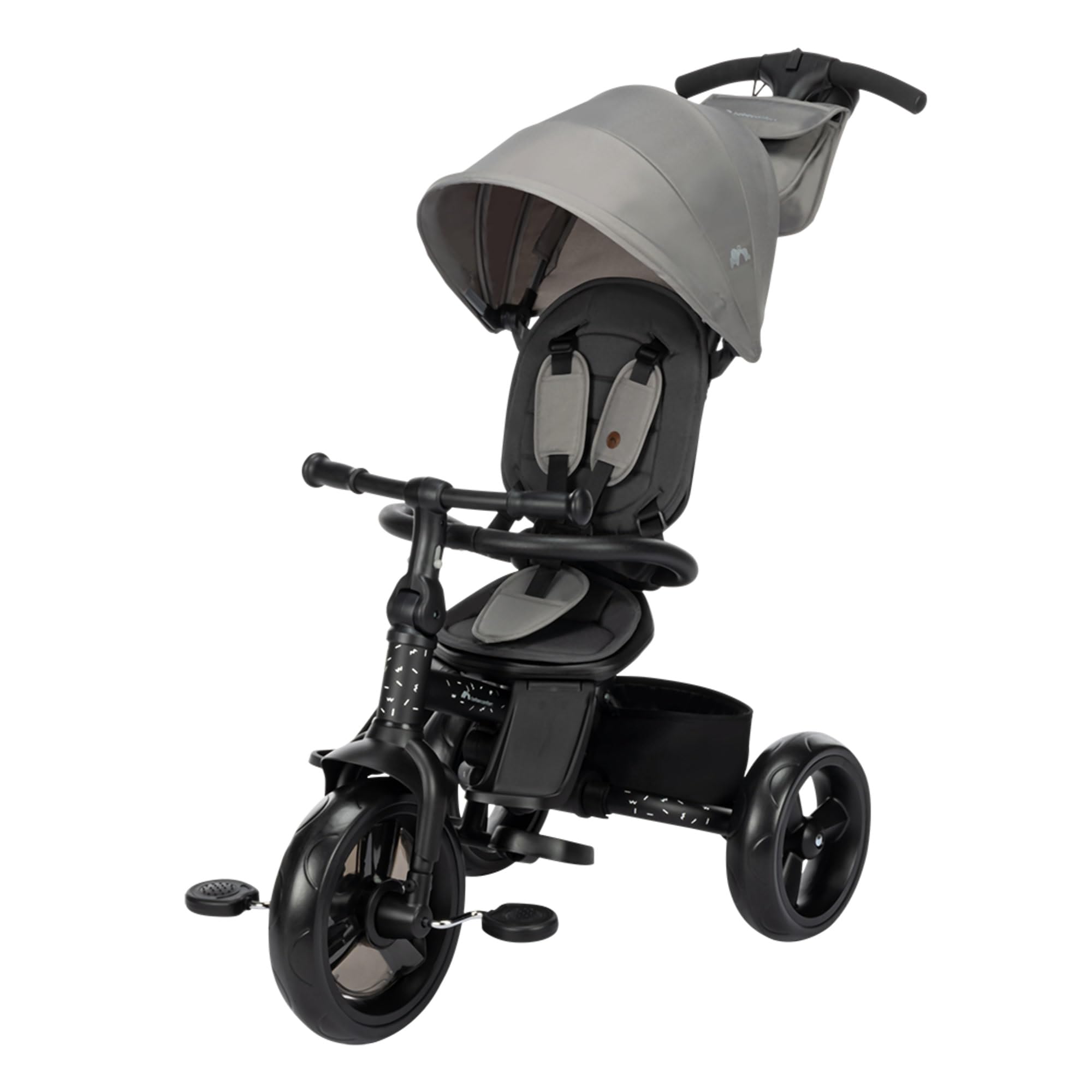 Bebeconfort Windy, Triciclo Evolutivo con Manillar para Padres, 10M-4A, 0-25 kg, Ajustable al Niño, Asiento Cómodo y Reversible, Capota Protectora, Plegado Compacto, Bicicleta Infantil, Tinted Grey