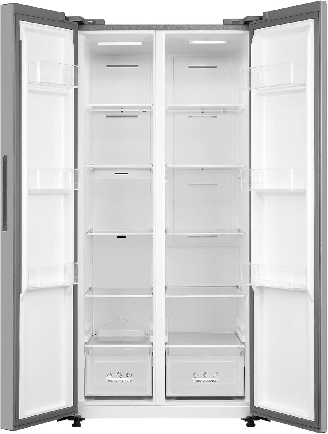 Comfee ' RCS609IX2 Frigorífico-Congelador americano 460 L (271 + 189)/Não Frost/Compressor Inverter/177,5 cm de altura/de refrigeração/189 L de congelação/controlo duplo/SuperCool, Inox