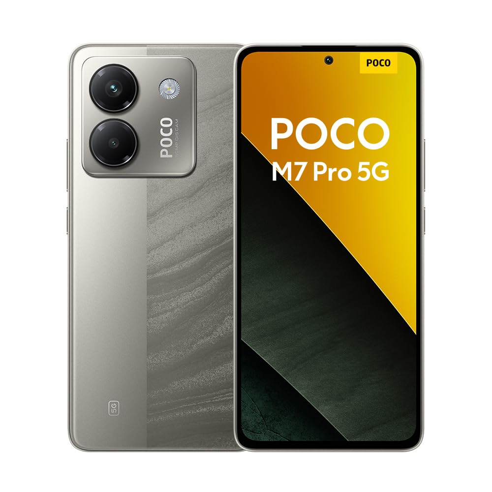 Xiaomi POCO M7 Pro 5G Smartphone de 12 + 256 GB, câmara de 50 MP Sony com OIS, ecrã AMOLED de 6,67" de 120 Hz, carregamento turbo de 45 W, carregador não incluído, prata (versão ES)