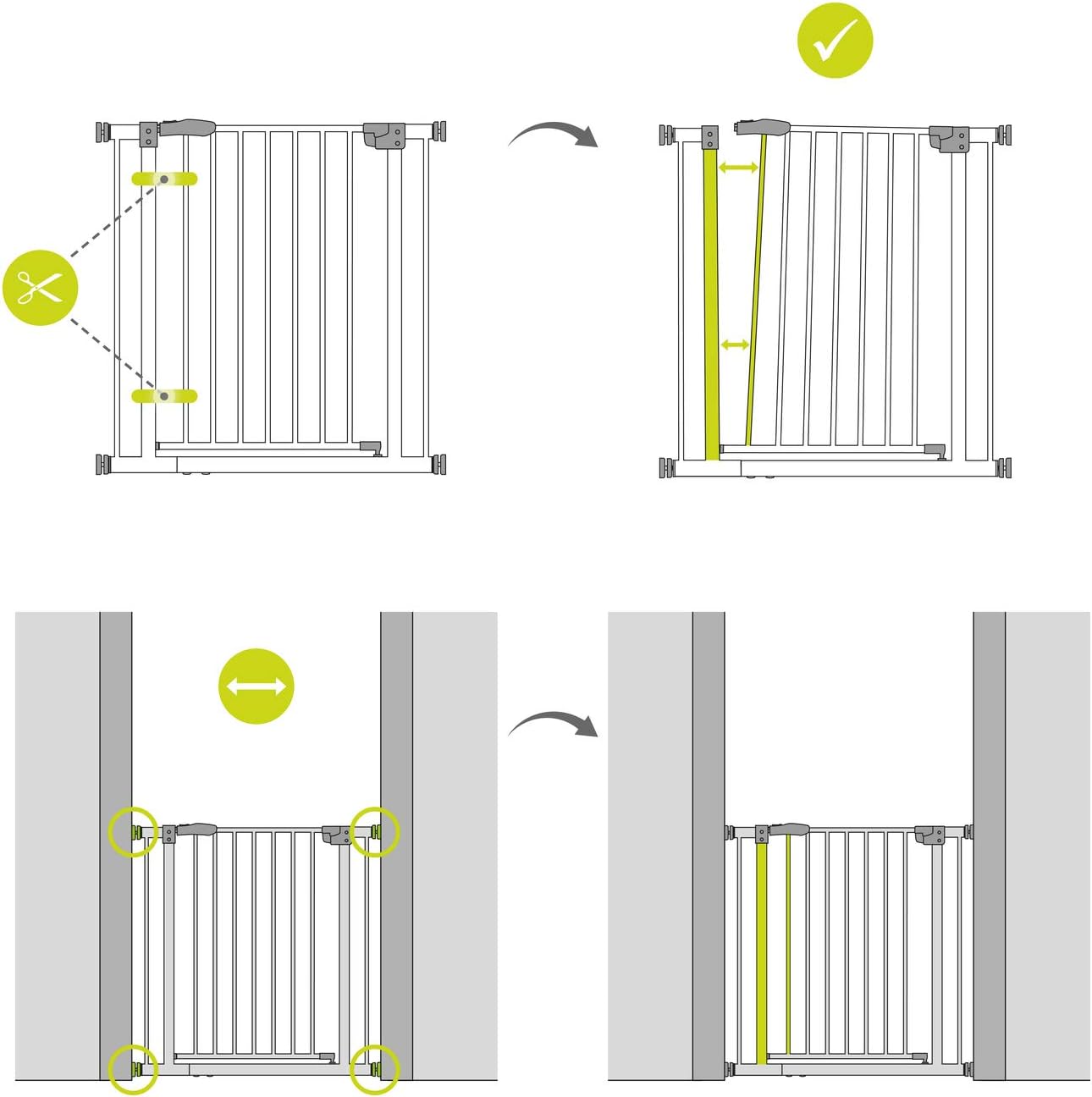 hauck Stop N Safe 2 Silver Barrera Seguridad Niños | Valla Infantil para Puertas y Escaleras de 84 a 89 cm – Sin Taladrar – Seguridad Bebé - Aptas como Vallas para Perros – Solo para Interiores