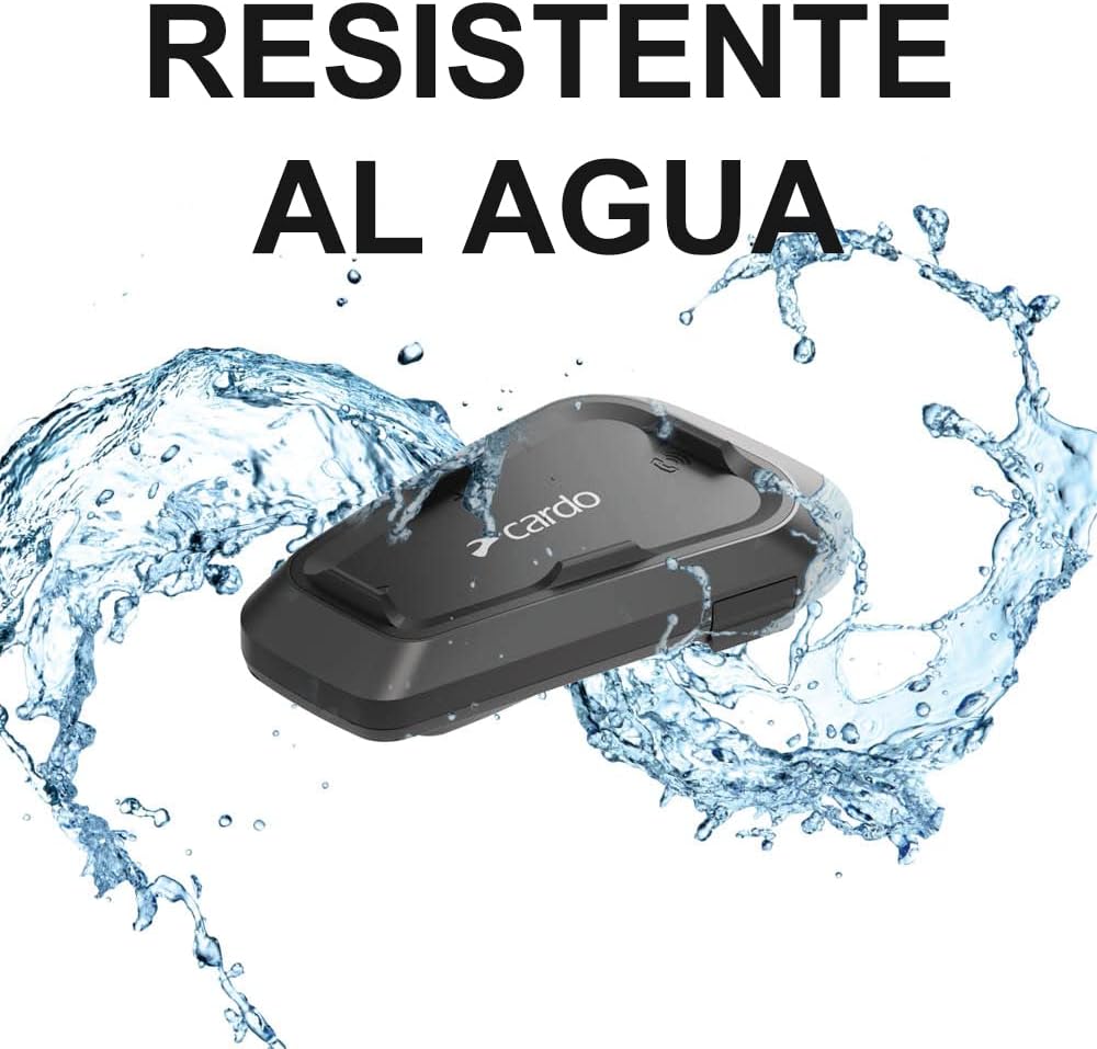 Cardo Spirit Motocicleta de 2 vias Bluetooth sistema de intercomunicação, preto, individual