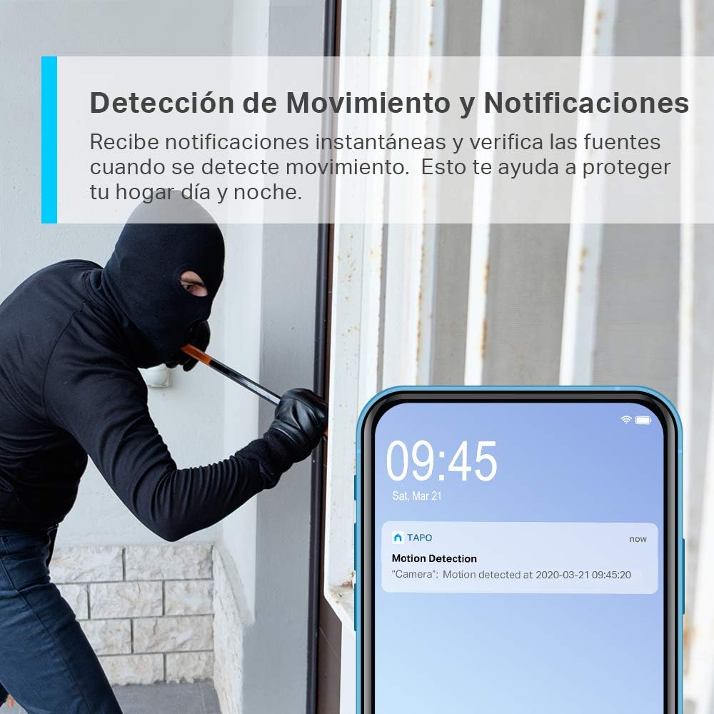 Tapo Camara Vigilancia WiFi Exterior,Cámara 2K 3MP sin batería,IP66 a Prueba de Agua y Polvo, hasta 30m Visión Nocturna, Detección de Movimiento & Alarma Instantánea,Admite Tarjeta SD de 128GB