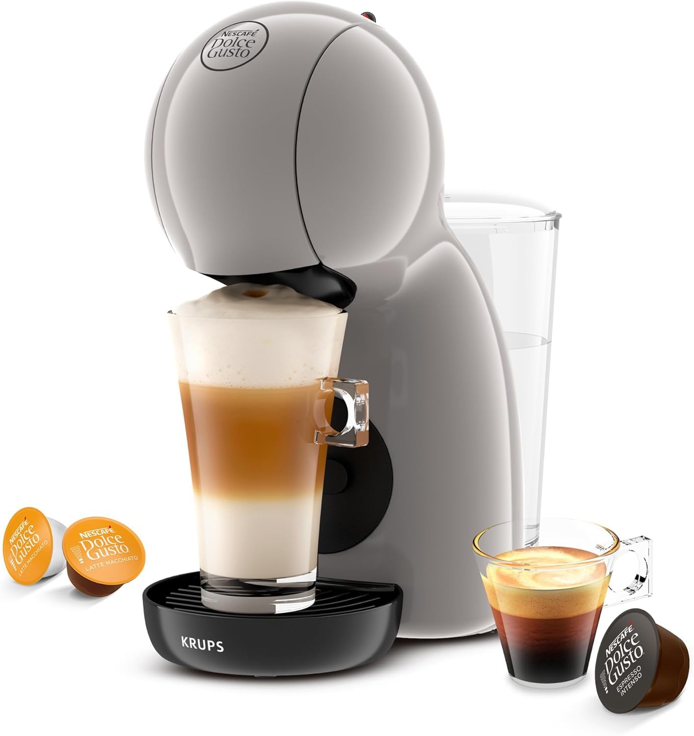 Krups Nescafé Dolce Gusto Piccolo XS KP1A3BCAS - Cafetera de cápsulas de 15 bares,0.8L capacidad, caliente en 40 s, modo eco, color negro