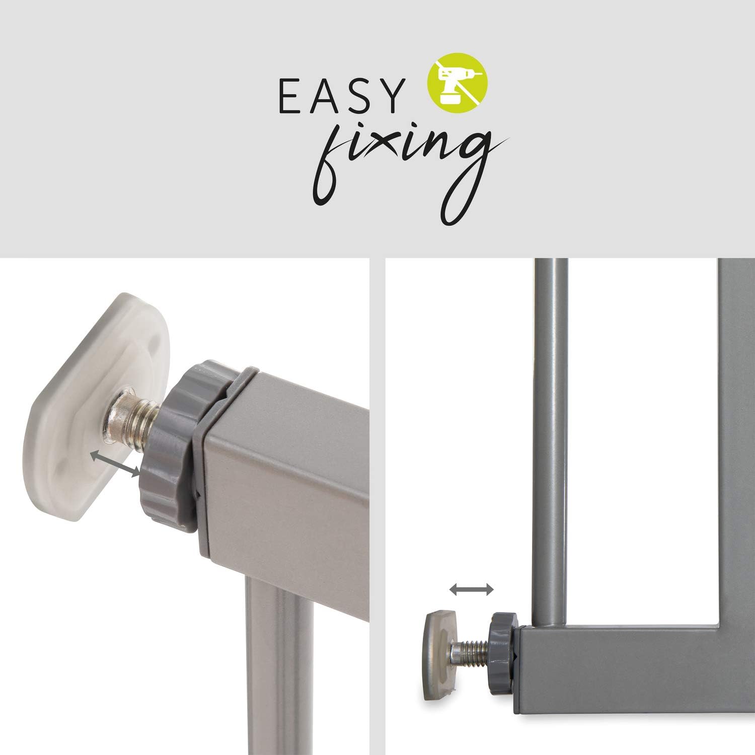 hauck Stop N Safe 2 Silver Barrera Seguridad Niños | Valla Infantil para Puertas y Escaleras de 84 a 89 cm – Sin Taladrar – Seguridad Bebé - Aptas como Vallas para Perros – Solo para Interiores