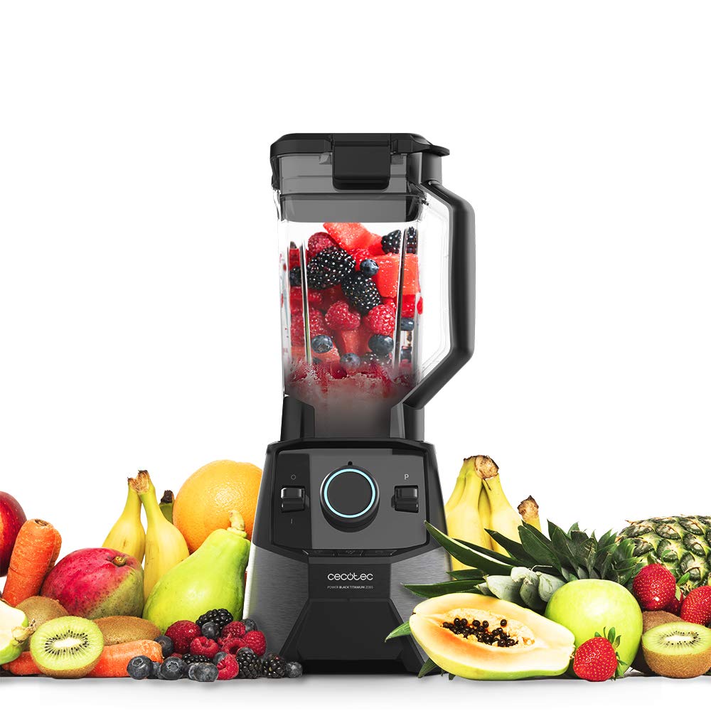 Cecotec Liquidificadora Power Black Titanium 1300 Max B. 1300 W, 2 velocidades, lâmina de 4 folhas de titânio preto e jarro de 1,5 l de capacidade, função de pulso tritura e pulverização, picador de
