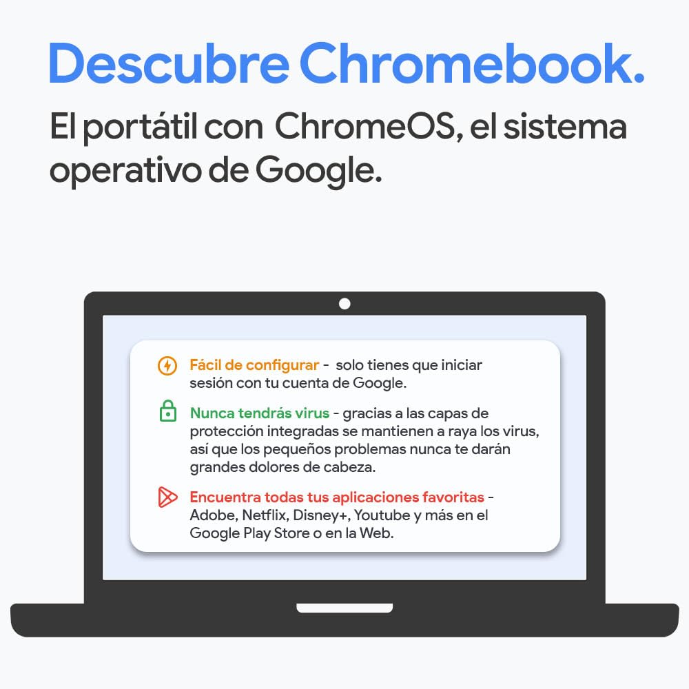 Lenovo IdeaPad Slim 3 Chromebook Gen 8 – Portátil 14" FHD (MediaTek Kompanio 520, 4 GB de RAM, 64 GB eMMC, GPU Arm Mali-G52 2EE MC2, ChromeOS) BLU – Teclado QWERTY espanhol