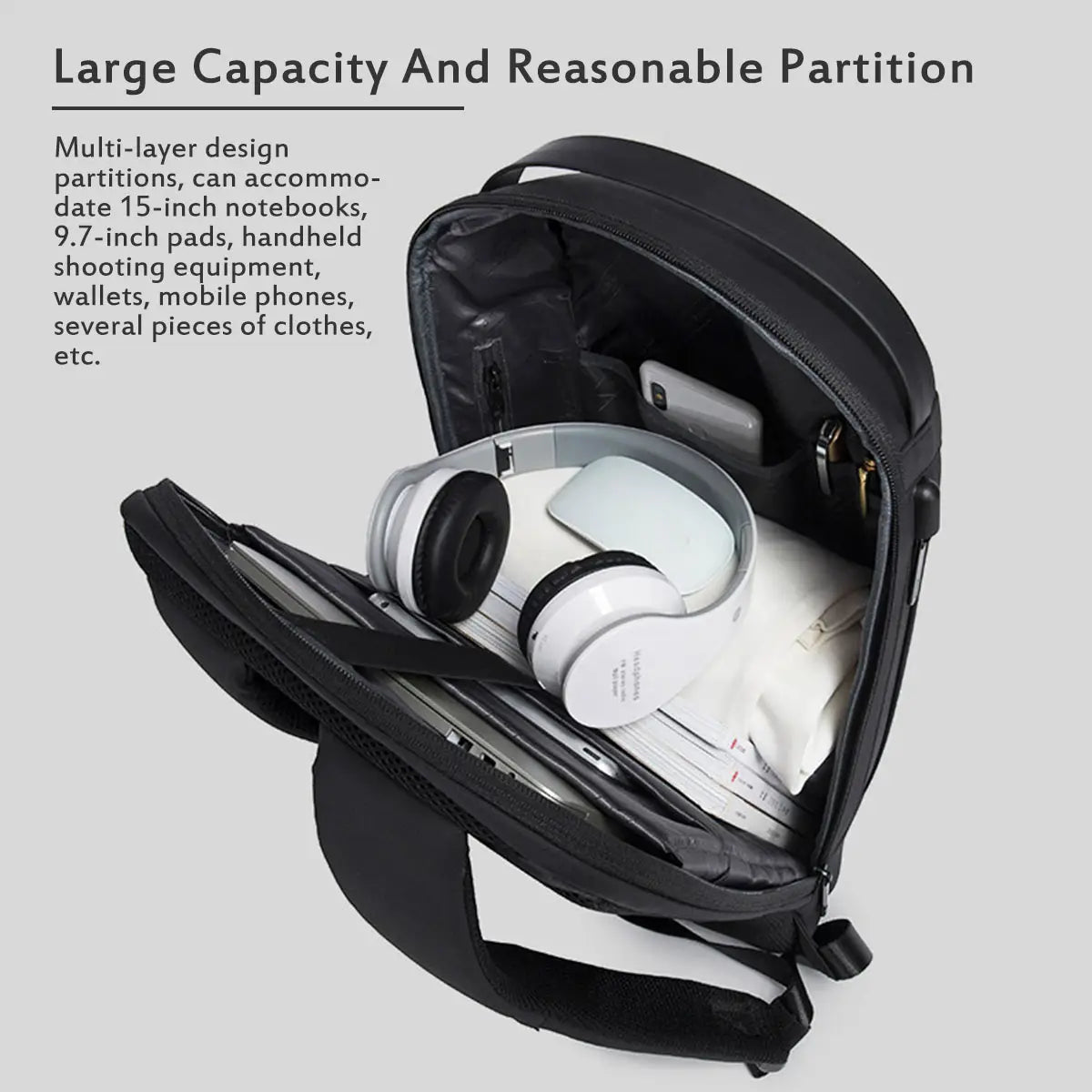 Mochila Leve Desportiva Anti-Roubo para Computador Casual Mochila para Carro