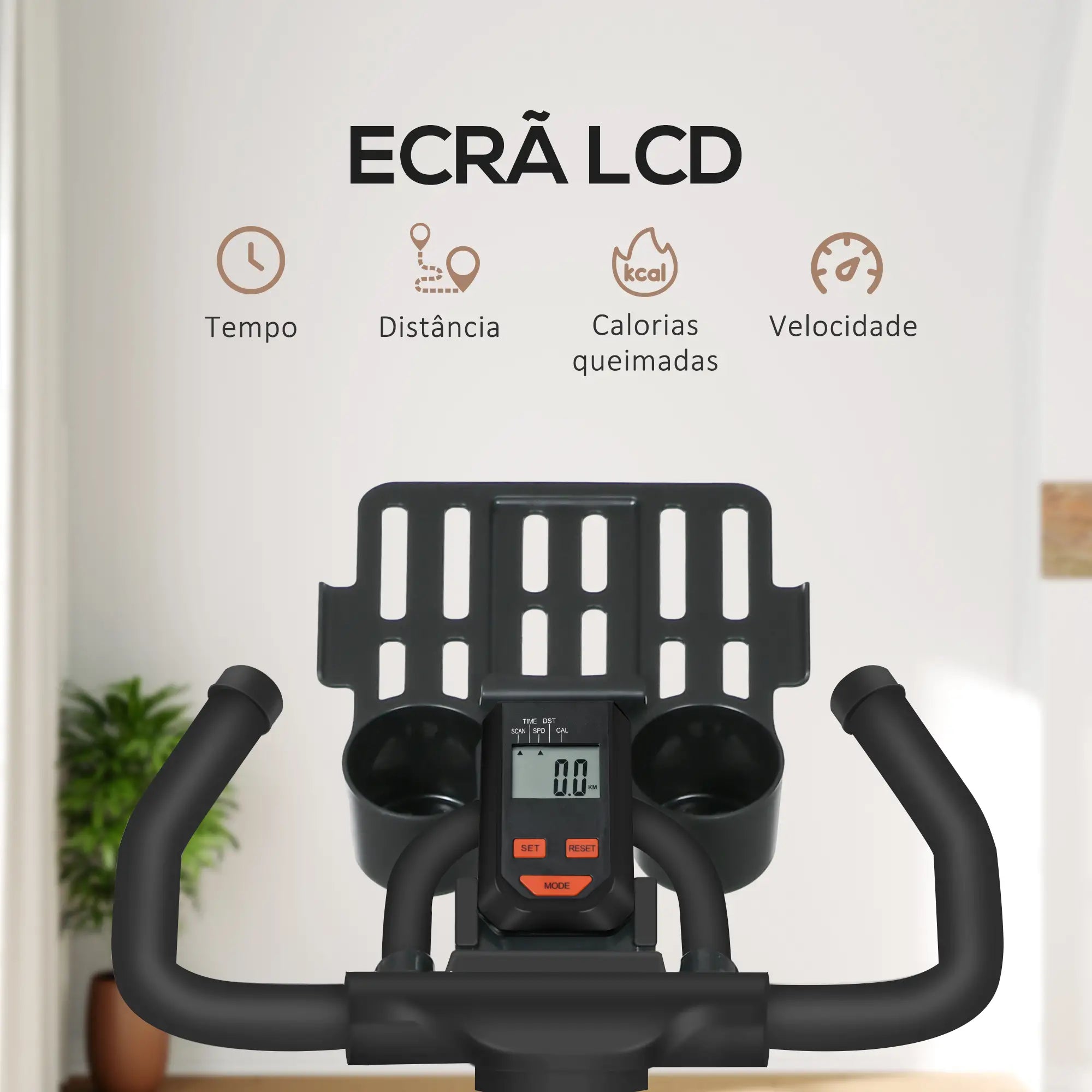 Bicicleta Estática com Resistência Ajustável Volante de Inércia de 8 kg Ecrã LCD Guiador e Assento Ajustável 103x53x100-114 cm Preto e Vermelho