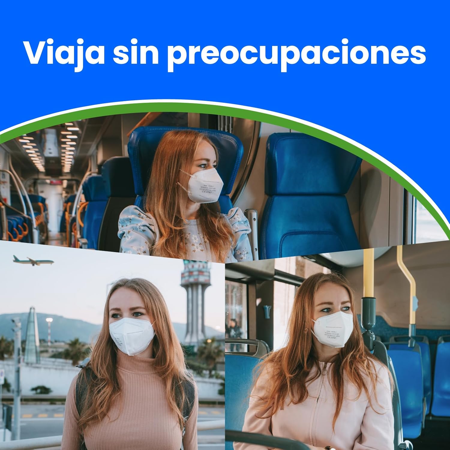 ADESTE – 50 Mascarillas FFP2 Blancas con Certificado CE, cadena controlada, elásticos cómodos, hipoalergénicos y regulables. Seguras: potencia de filtrado BFE >99,5%. Sobres individuales sellados