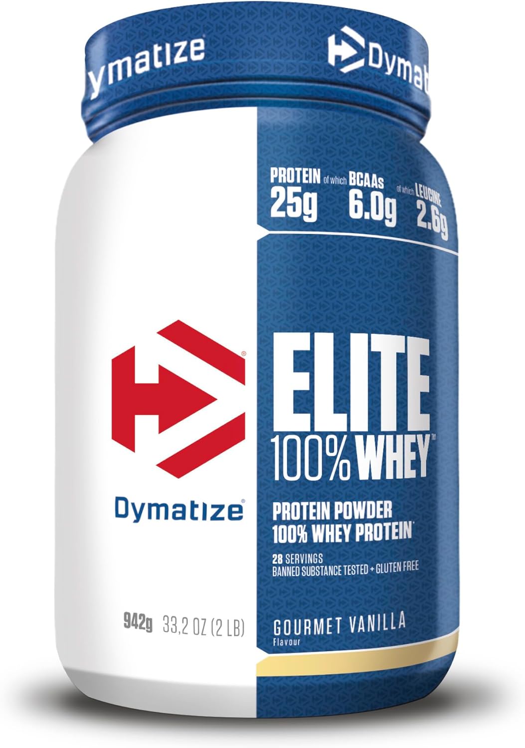Dymatize Elite 100 % Whey Gourmet baunilha 932 g - Pulverizador de almofada adequada e baixo açúcar proteção de soro e BCAA