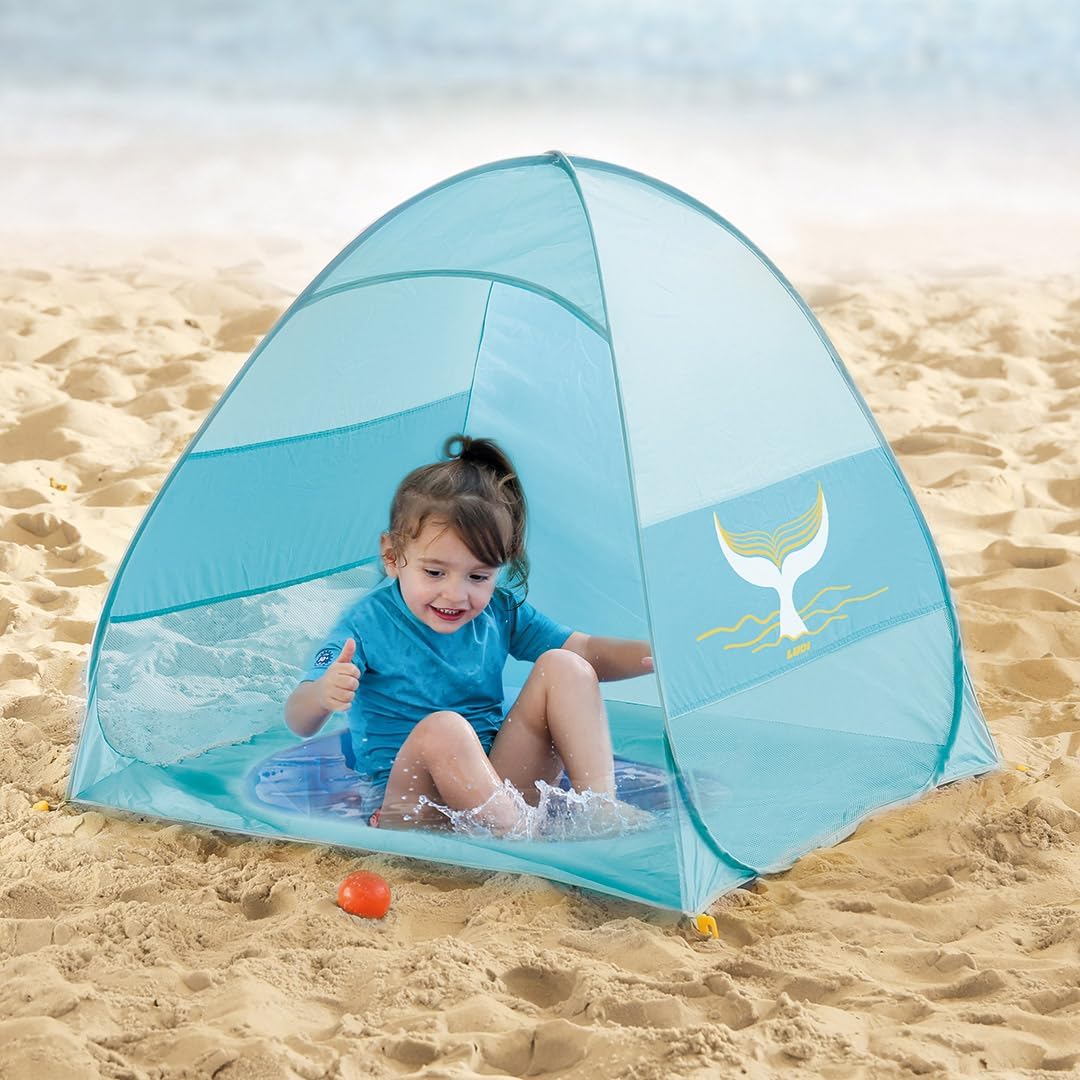 Ludi Piscina multifunções para bebé, piscina emergente, loja anti-UV 50 e rede