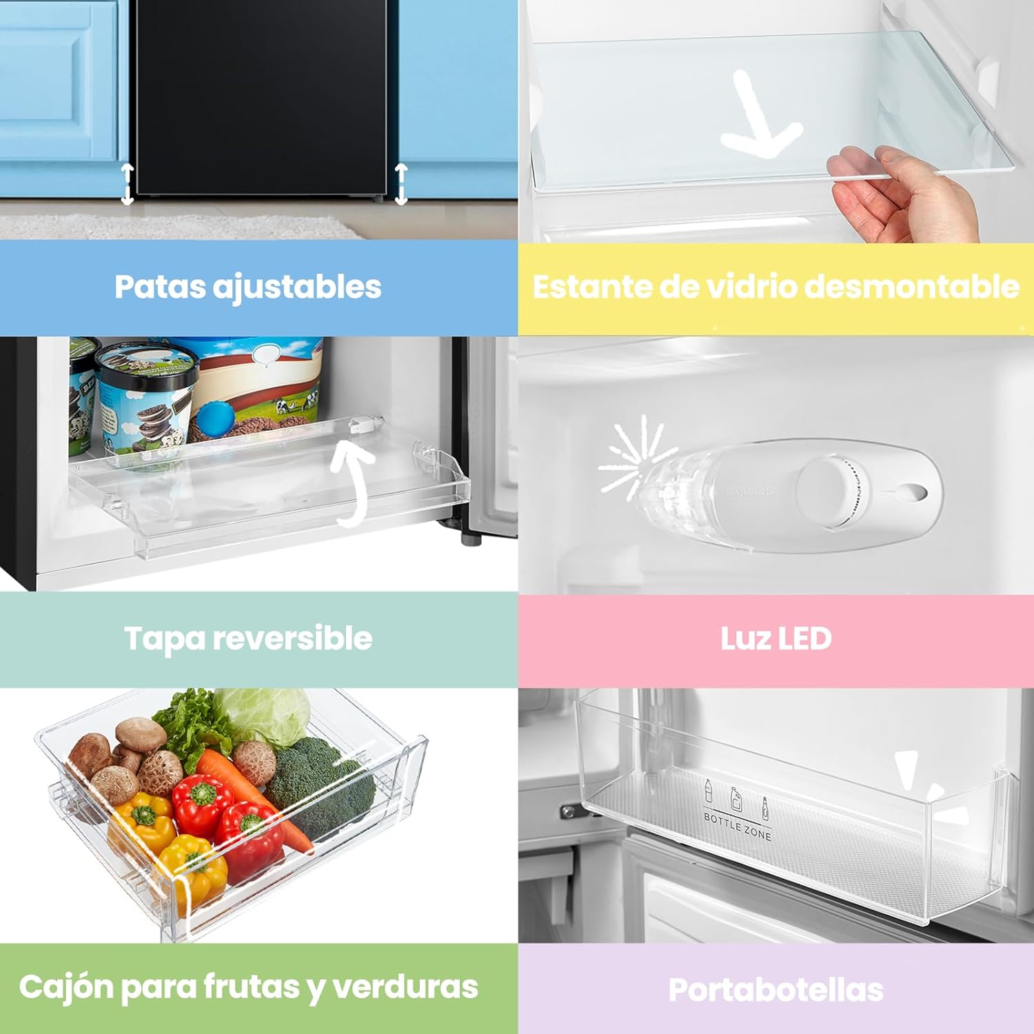 Comfee ' RCB169DK2(E) 174L frigorífico com congelador/altura 150 cm/Low Frost/temperatura ajustável do frigorífico/luz LED/195 kWh/ano/115L frigorífico/59L congelador/preto