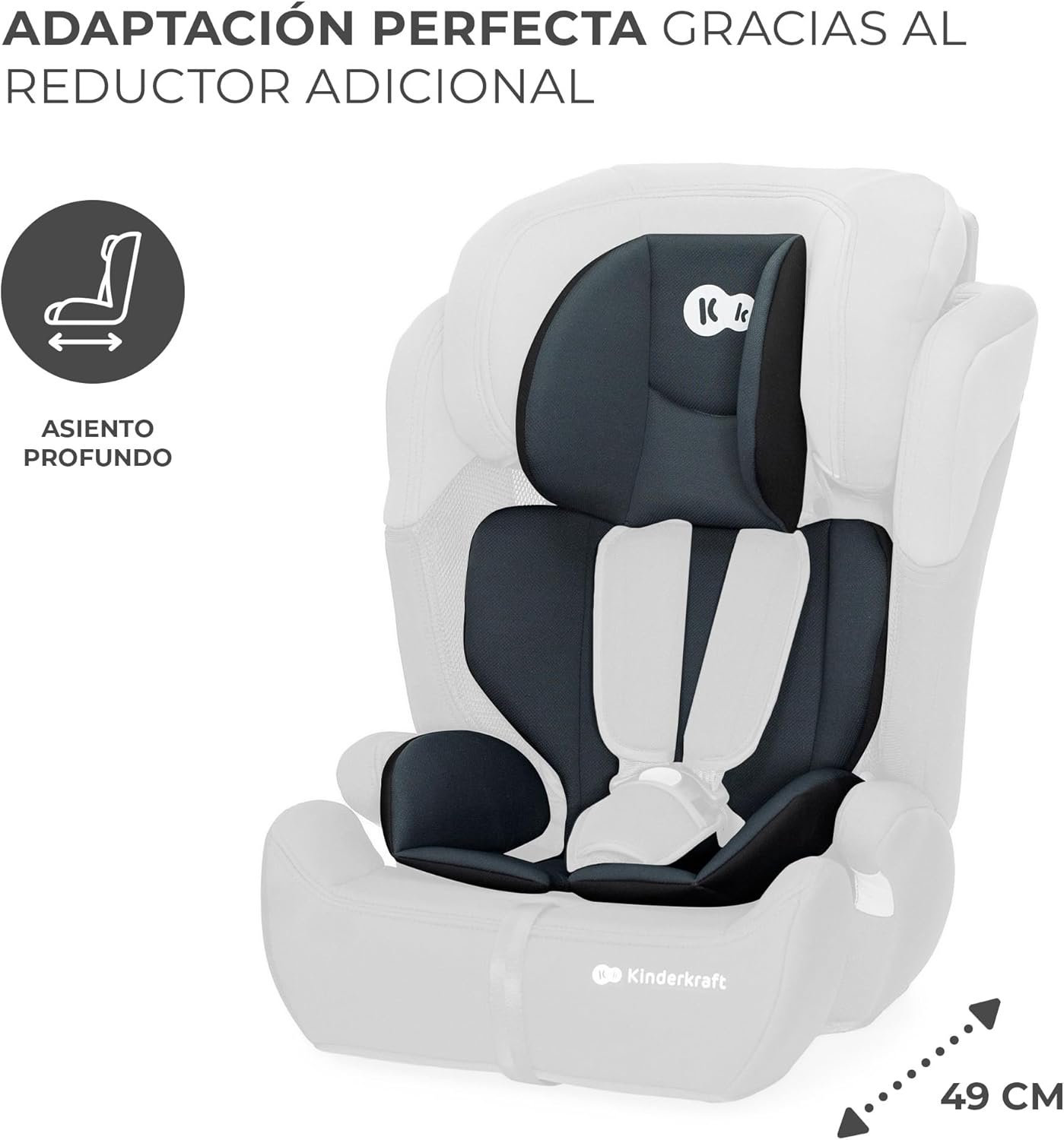 Kinderkraft COMFORT UP I-SIZE 76-150 cm, Silla de coche bebé, Silla coche para niños, Sillade, Cinturón, regula en 11 niveles, Grupo 1/2/3, 15 meses - 12 años, 9-36 kg, Negro